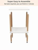ShoperCart Night Lamp Stand with Storage Shelves Engineered Wood Bedside Table,Coffee Table,Beautiful Wooden Antique, Bedside Table| fold_able for Living Room Engineered Wood Bedside Table White - Image 6