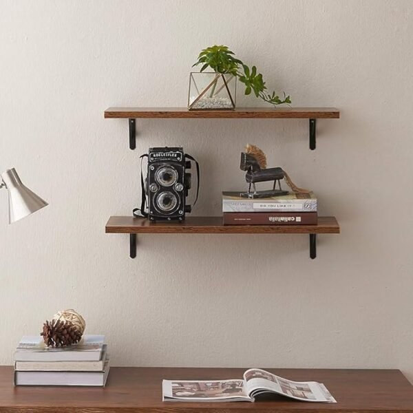 ShoperCart Floating Wall Shelves, Rustic Wooden Design, for Living Spaces, Trophy Stand (Set of one)