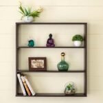 ShoperCart Engineered Wood Glossy Wall Mount Floating Hanging Shelf Rack Display for Room Wall and Home Decor Items and Storage Organizer (Black)