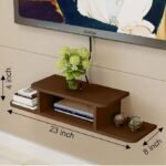 Shopercart Wooden Floating Set Top Box Stand | Wall Shelf | Mount | Bracket | TV Unit for Home Decor | Setup Box Stand - Image 3