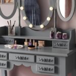 Shopercart table Diana, Grey, 85 cm with lighting and stool - Image 7