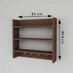 ShoperCart Wooden Wall Kitchen Rack Wall Mounted Racks, Organizer, Shelf for Kitchen Storage Boxes Wooden Wall Shelf (Brown) - Image 4