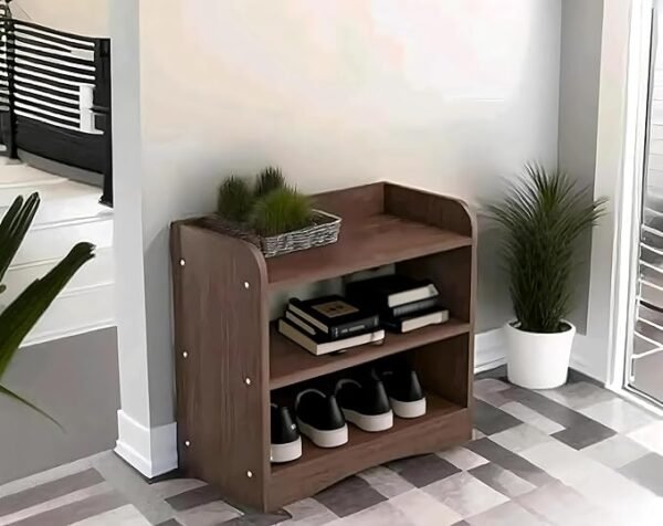 ShoperCart Wooden Organizer Stand Space Saving Storage Rack 2 Tier Shelf Furniture,Engineered Wood Shoe Cabinet Storage for Home/Shoe Rack,Shoe Organizer/Shoe Rack for Home