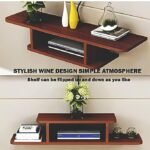 Shopercart Wooden Floating Set Top Box Stand | Wall Shelf | Mount | Bracket | TV Unit for Home Decor | Setup Box Stand - Image 2