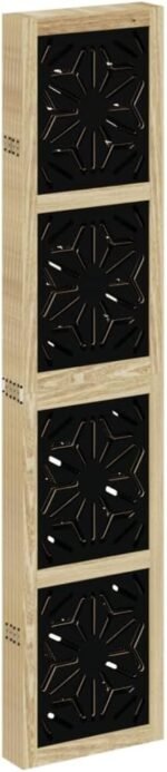 Shopercart Solid Paulownia 6 Panel Brown Black Partition Wall - Image 5