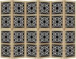 Shopercart Solid Paulownia 6 Panel Brown Black Partition Wall - Image 3