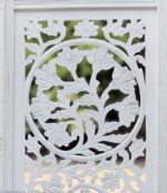 Room Divider Wood Floor Screen  White 4 Folding Panel 72x80 - Portable Reversible Functional Decorative Partition - Reversible Boho Freestanding Small Spaces Privacy - Image 2