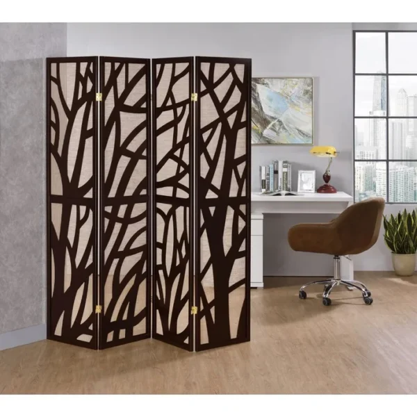 Room Divides: 69'' W x 70.5'' H 4 - Panel Solid Wood Folding Room Divider
