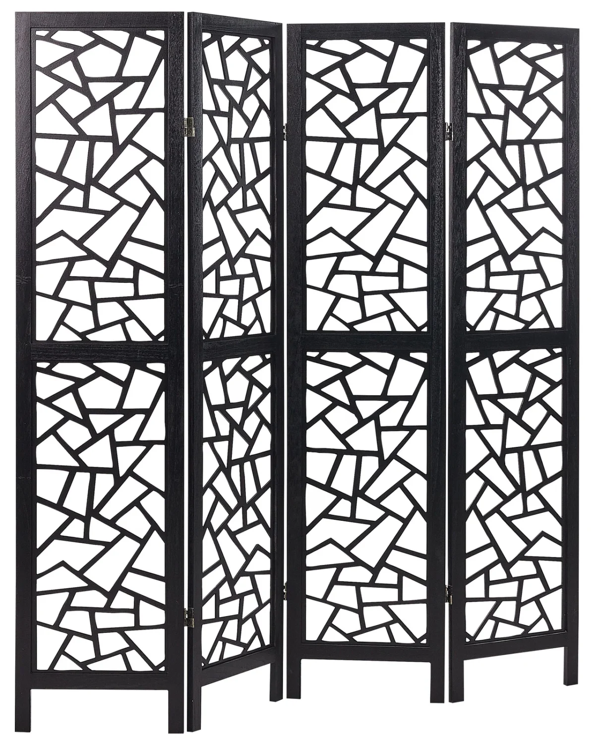 Wooden Folding 4 Panel Room Divider 170 x 163 cm Black - Image 1